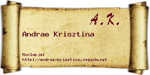 Andrae Krisztina névjegykártya