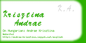 krisztina andrae business card